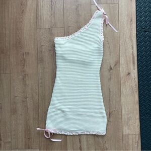 Rare For Love & Lemons One-Shoulder Crochet Dress. Size small.